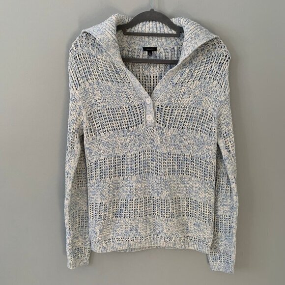 Talbots wide knit pullover collared long‎ sleeve cotton sweater - XS - Picture 1 of 10